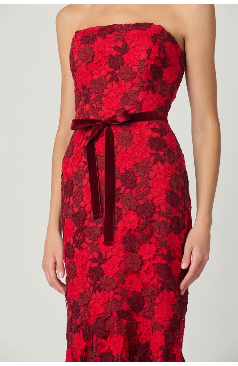 Shoshanna Midnight Cierra Delancey Lace Dress, Alternate, color, Red/Burgundy