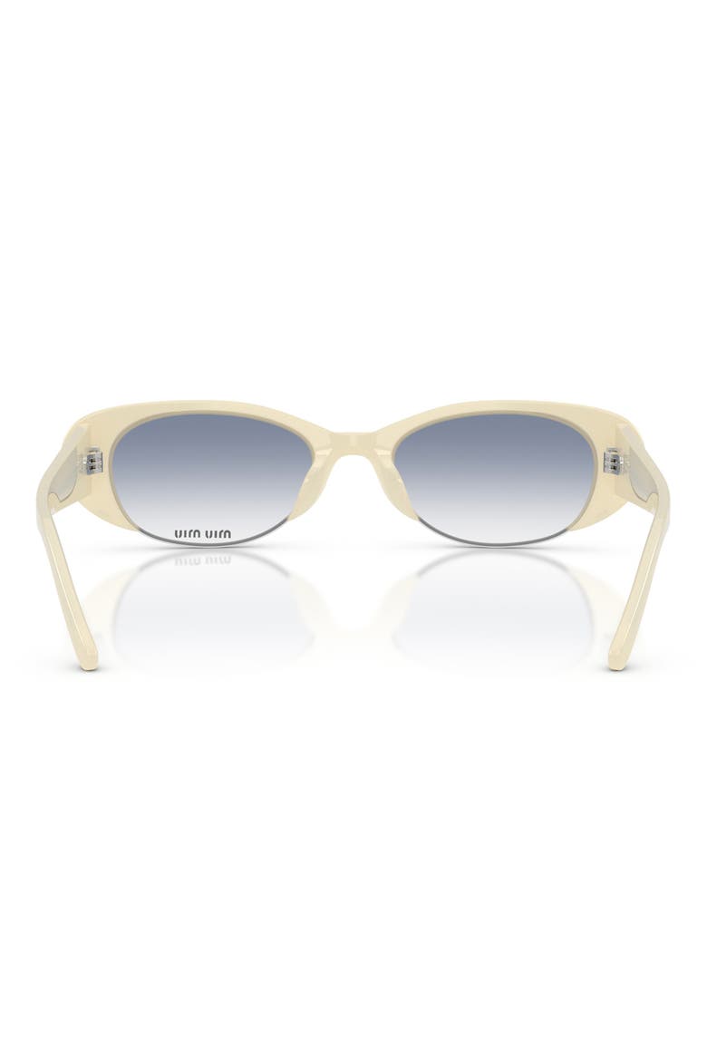 52mm Gradient Oval Sunglasses, Alternate, color, OPAL WHITE / CLEAR LIGHT BLUE