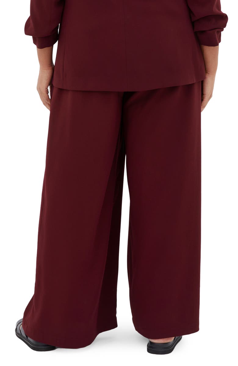 City Chic Abbie Wide Leg Pants, Alternate, color, Dark Cherry