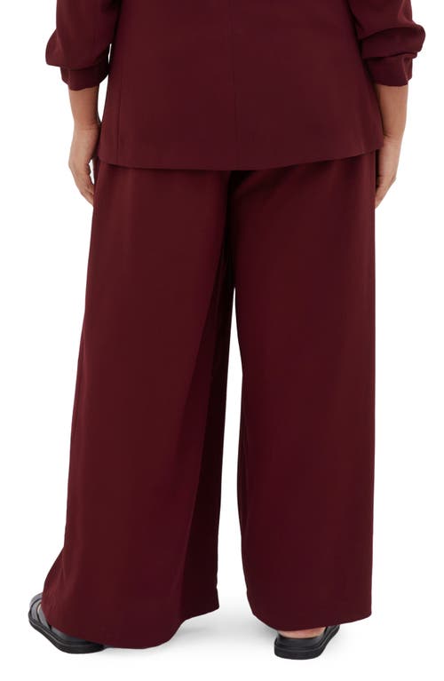 City Chic Abbie Wide Leg Pants In Burgundy