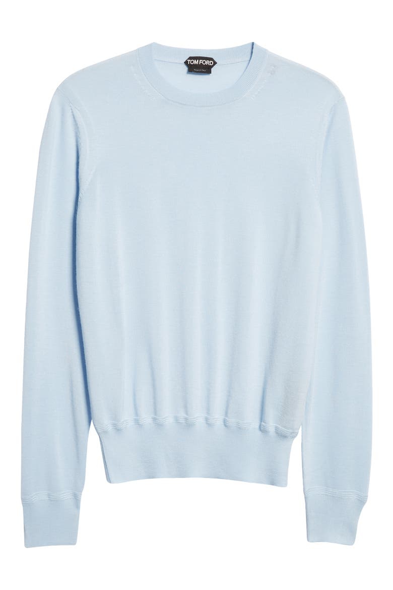 Cashmere & Silk Crewneck Sweater, Alternate, color, SKY BLUE