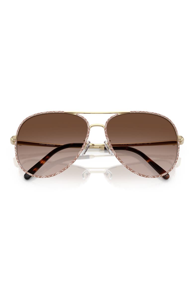 58mm Pilot Sunglasses, Alternate, color, BROWN GRADIENT