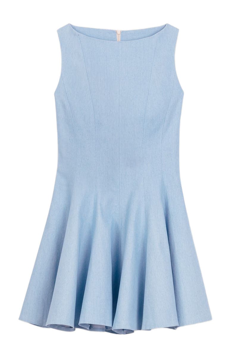 maje Mini flared cotton dress, Alternate, color, Blue Sky