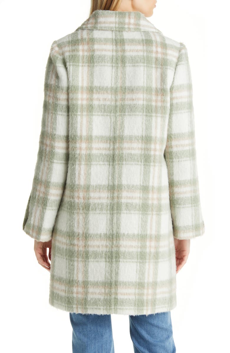 Sam Edelman Brushed Plaid Double Breasted Coat, Alternate, color,