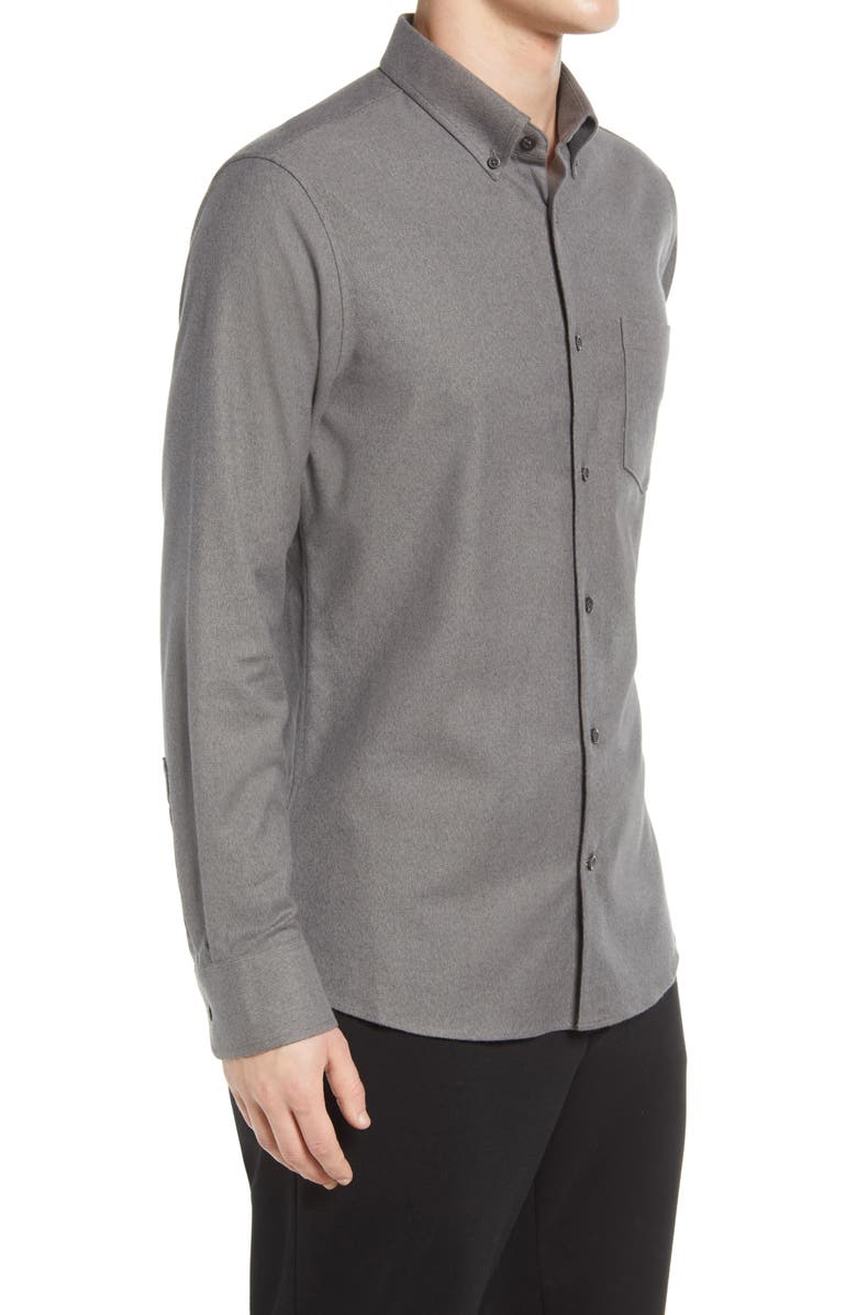 Nordstrom Tech-Smart Trim Fit Stretch Flannel Button-Down Shirt, Alternate, color,