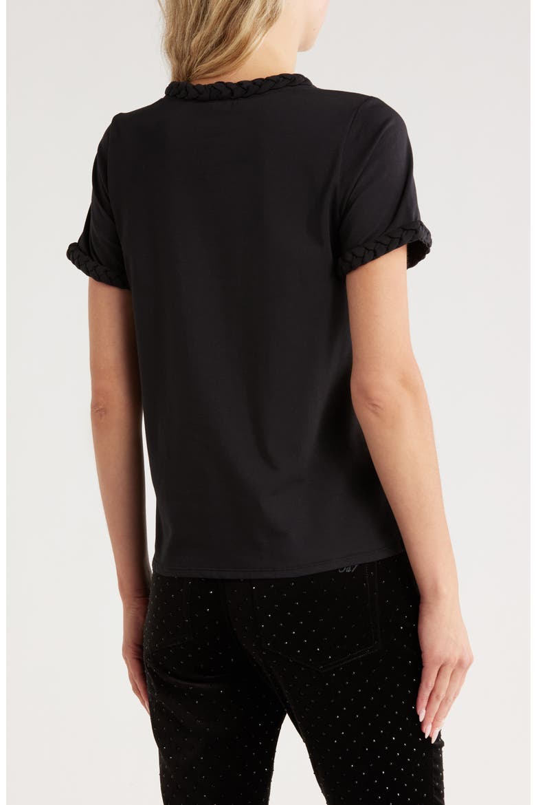 Braided Trim T-Shirt, Alternate, color, BLACK