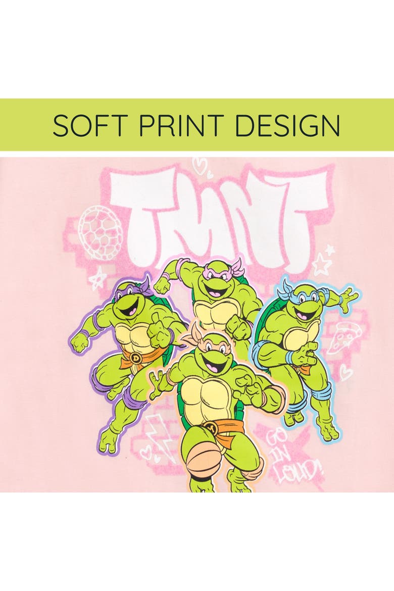 T-Shirt and Chambray Shorts Set, Alternate, color, Pink Blue TMNT