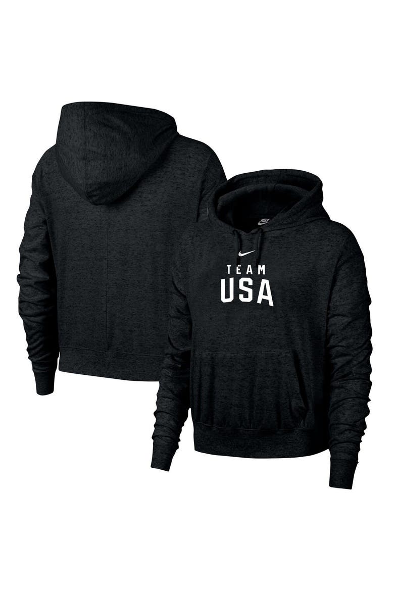 Women's Nike Black Team USA Paris 2024 Olympics Gym Vintage Pullover Hoodie, Main, color, Black