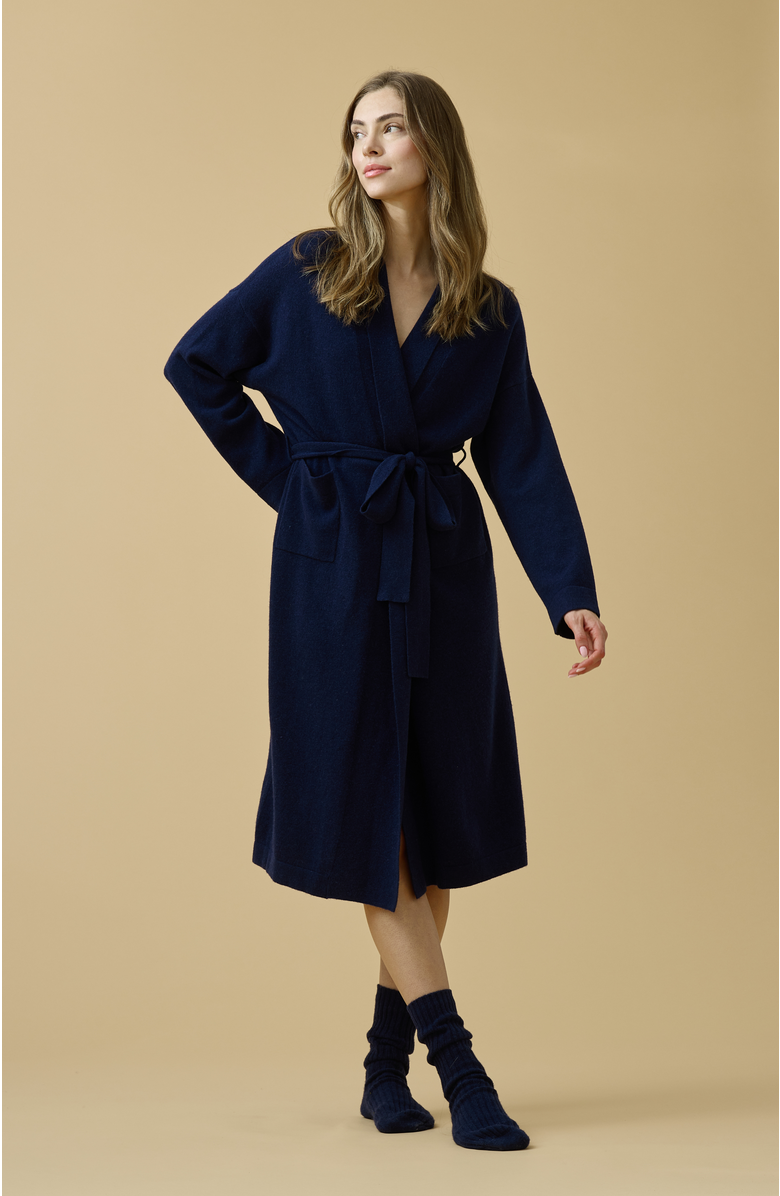 KIP Pure Cashmere Long Robe Bundle, Main, color, Midnight Blue
