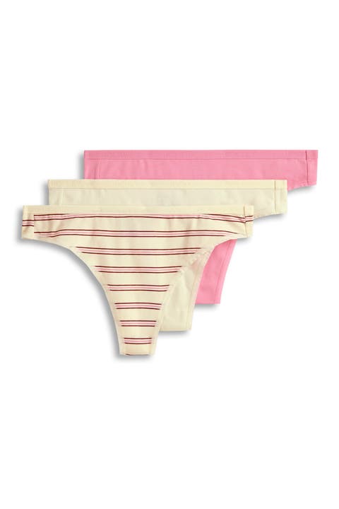 Women's Organic Cotton Stretch Thong - 3 Pack