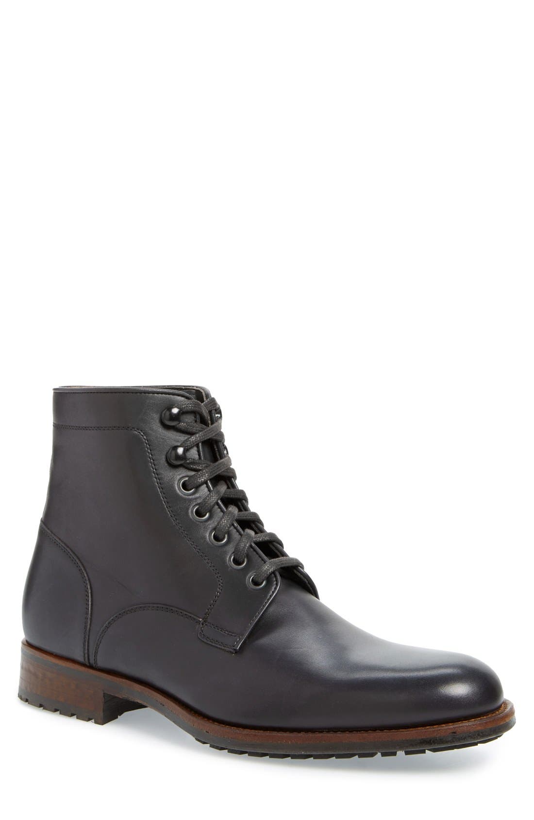 'Marcelo' Plain Toe Boot, Main, color, BLACK LEATHER