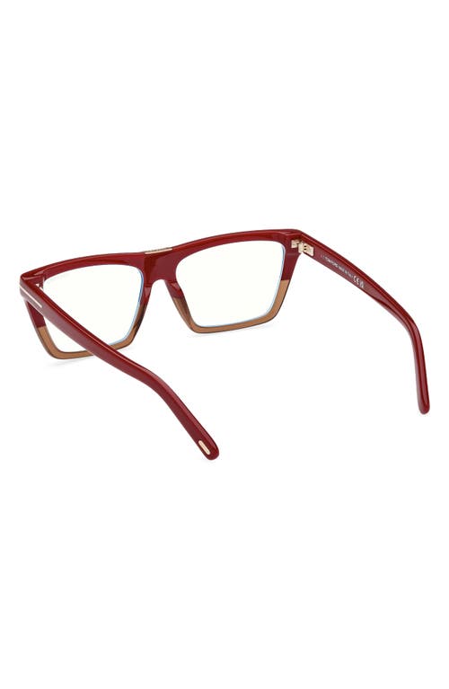 Tom Ford 57mm Square Blue Light Blocking Glasses In Multi