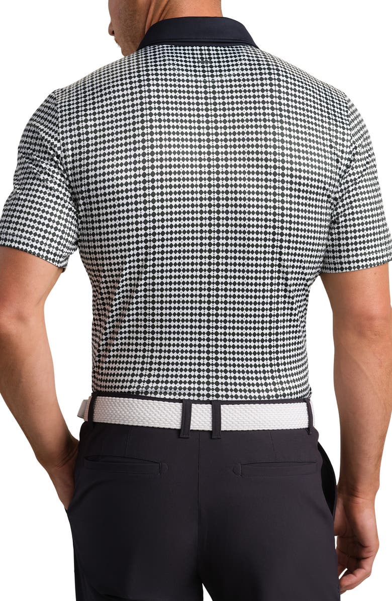 Rhone Golf Sport Geo Print Performance Polo, Alternate, color, Moss Green Wavy Geo