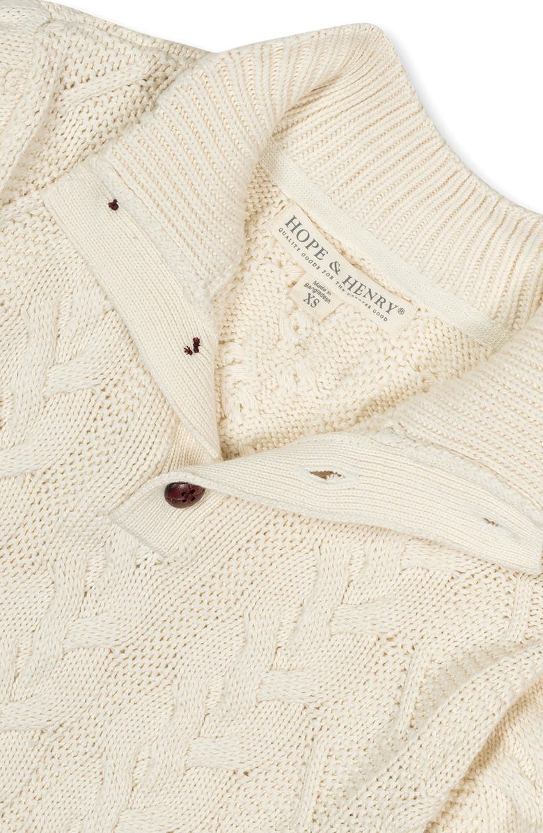 Hope & Henry Boys' Organic Mock Neck Cable Sweater, Kids, Alternate, color, Chunky Ivory Cable