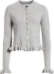 MANGO Fleur Ruffle Cardigan