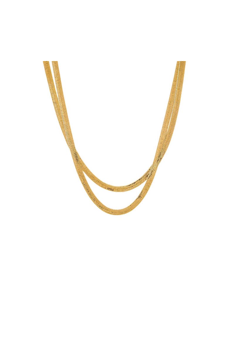BY ADINA EDEN Layered Herringbone Chain Necklace, Main, color, Gold