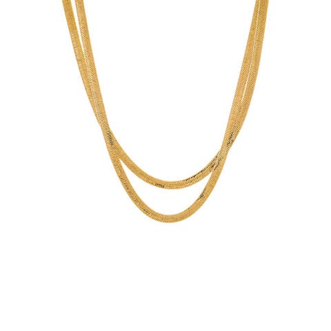 Layered Herringbone Chain Necklace