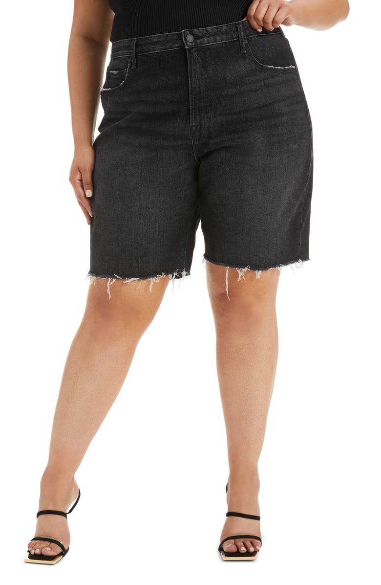 Good American Good '90s Bermuda Shorts, Alternate, color, 