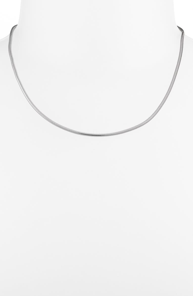 THE SIS KISS Sophia Snake Chain Necklace, Alternate, color, Silver