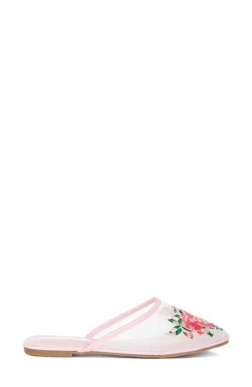 London Rag Shara Embroidered Mesh Mule In White