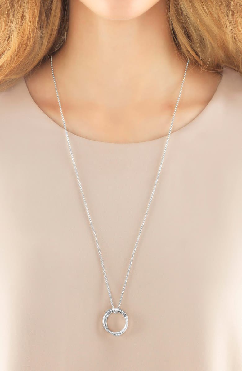 John Hardy Bamboo Circle Pendant Necklace, Alternate, color, 