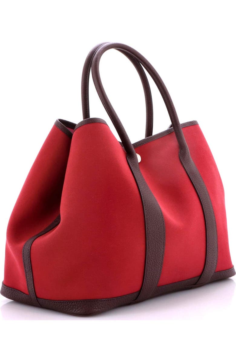 Pre-Owned Hermes Garden Party Tote Toile and Leather 36, Alternate, color, Rubis
