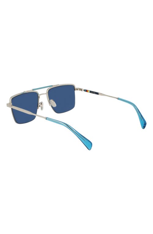 Paul Smith Landor 55mm Rectangular Sunglasses In Silver/blue