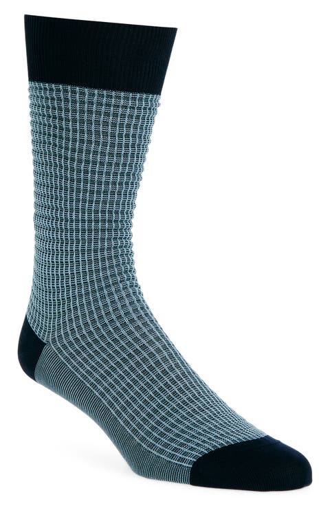 Smythson Textured Check Dress Socks