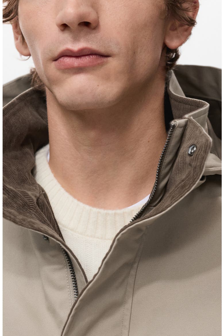 Twill Parka with Removable Hood, Alternate, color, SAND