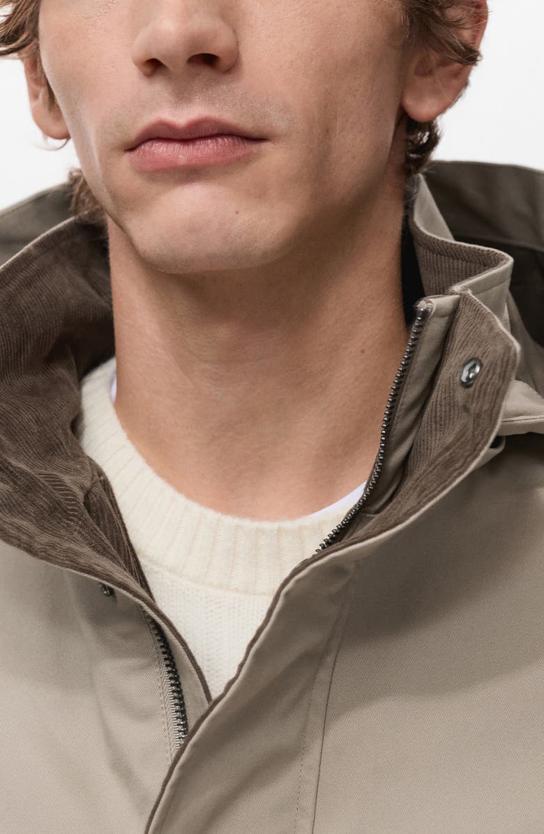 MANGO Twill Parka with Removable Hood, Alternate, color, Sand