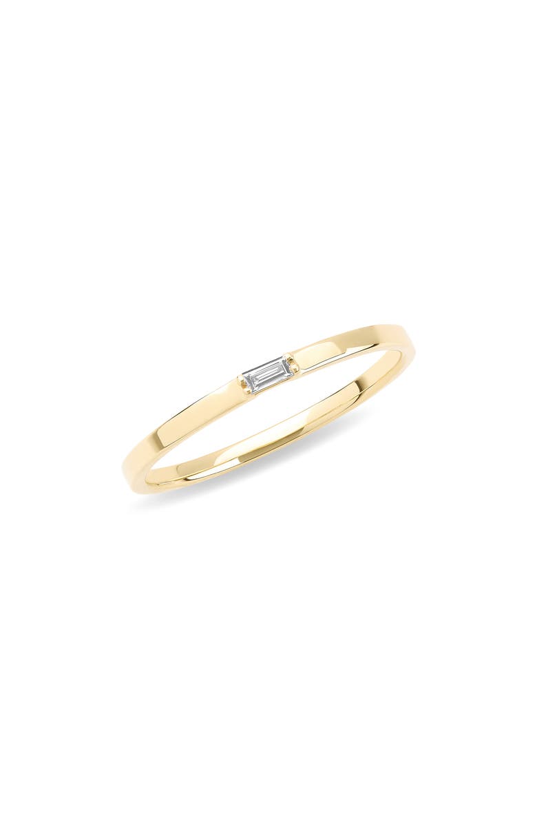 LANA 14K Gold Solo Baguette Diamond Ring, Main, color, Yellow Gold