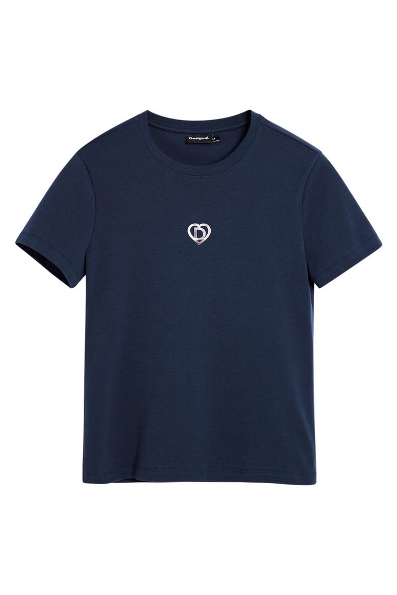Monogram Cotton Graphic T-Shirt, Alternate, color, NAVY BLUE