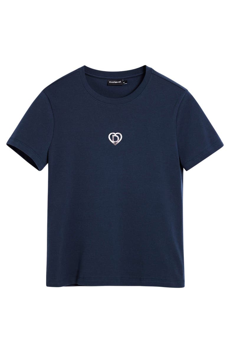 Desigual Monogram Cotton Graphic T-Shirt, Alternate, color, Navy Blue