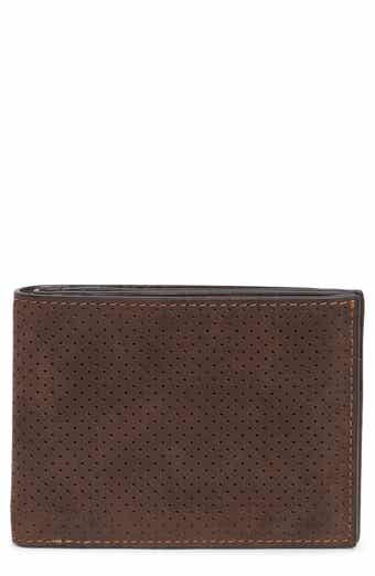 Johnston & Murphy Oil Tanned Leather Perforated Billfold Wallet