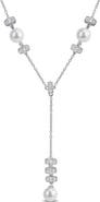 DELMAR Pearl & White Sapphire Lariat Necklace