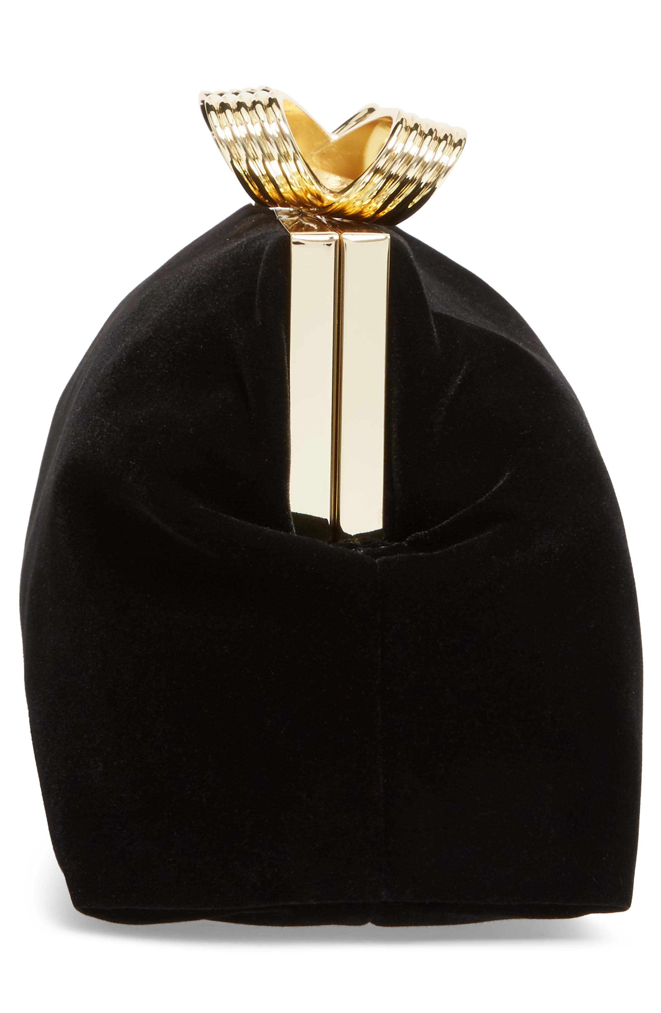Ted Baker London Cena Bow Velvet Clutch, Alternate, color, 