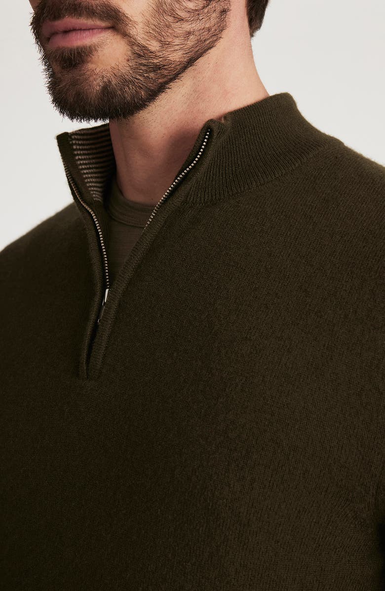 34 Heritage Cashmere, Silk
Wool Quarter Zip Sweater, Alternate, color, Dark Brown