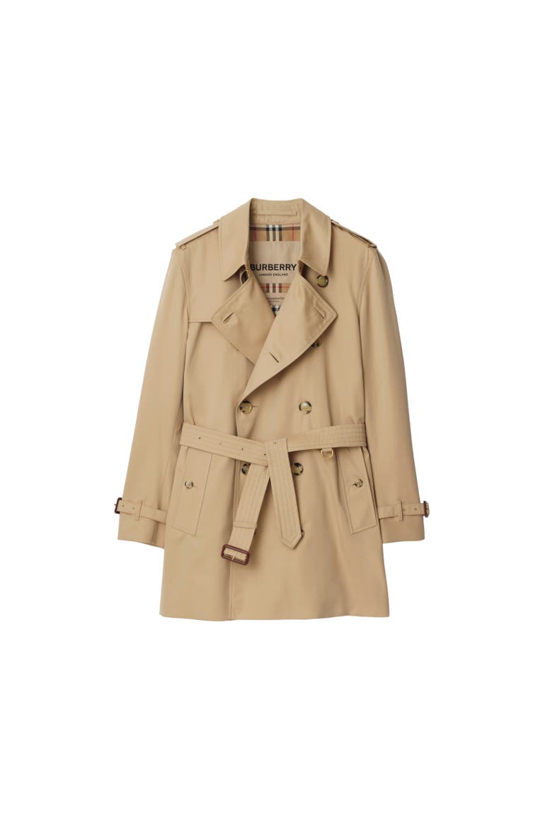 Short Kensington Heritage Trench Coat, Alternate, color, Honey beige