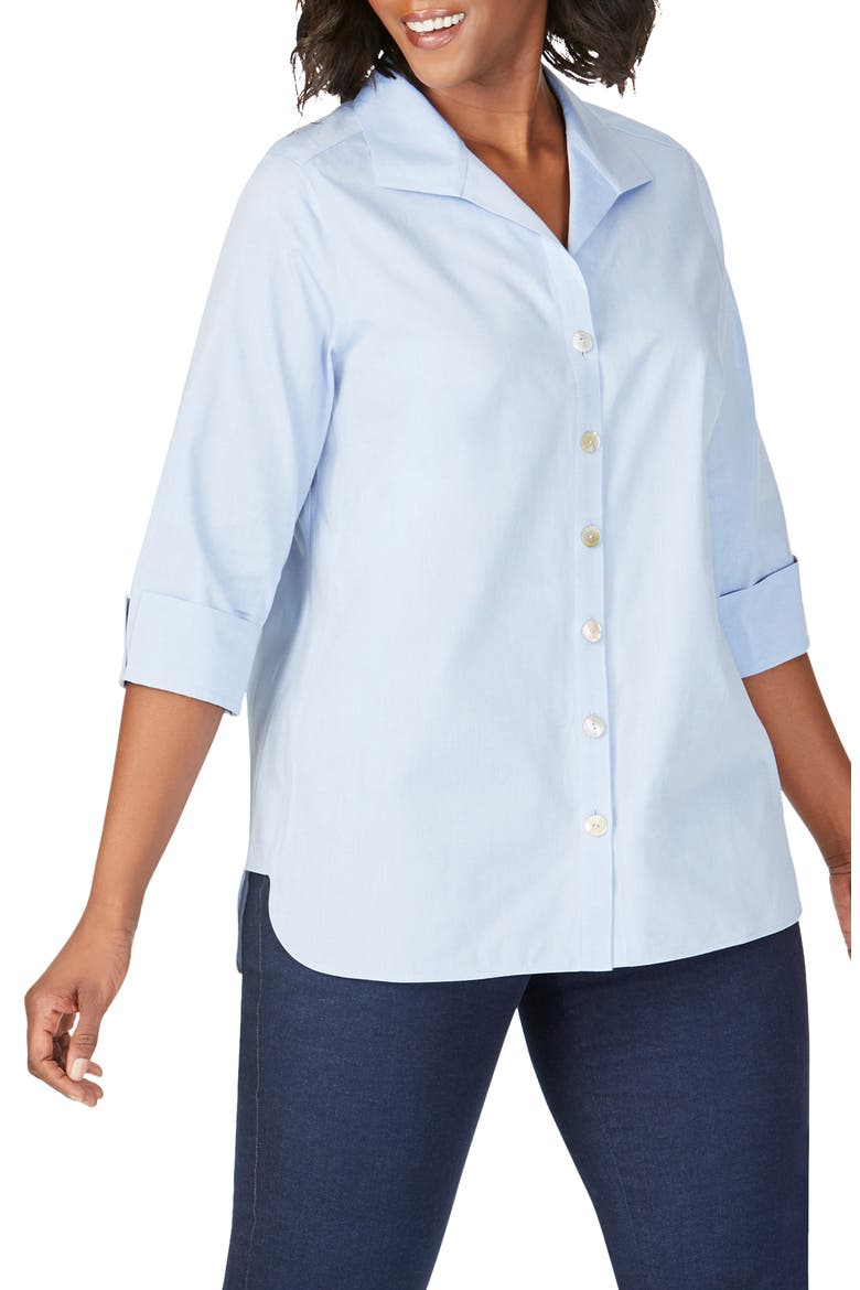 Pandora Non-Iron Tunic Shirt, Main, color, BLUE WAVE
