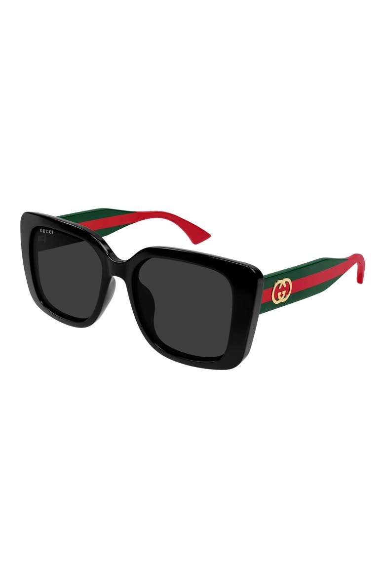 55mm Butterfly Sunglasses, Alternate, color, BLACK