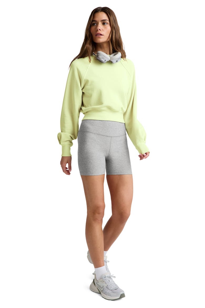 Fade Out Crop Sweatshirt, Alternate, color, WASHED ELECTRIC LIME
