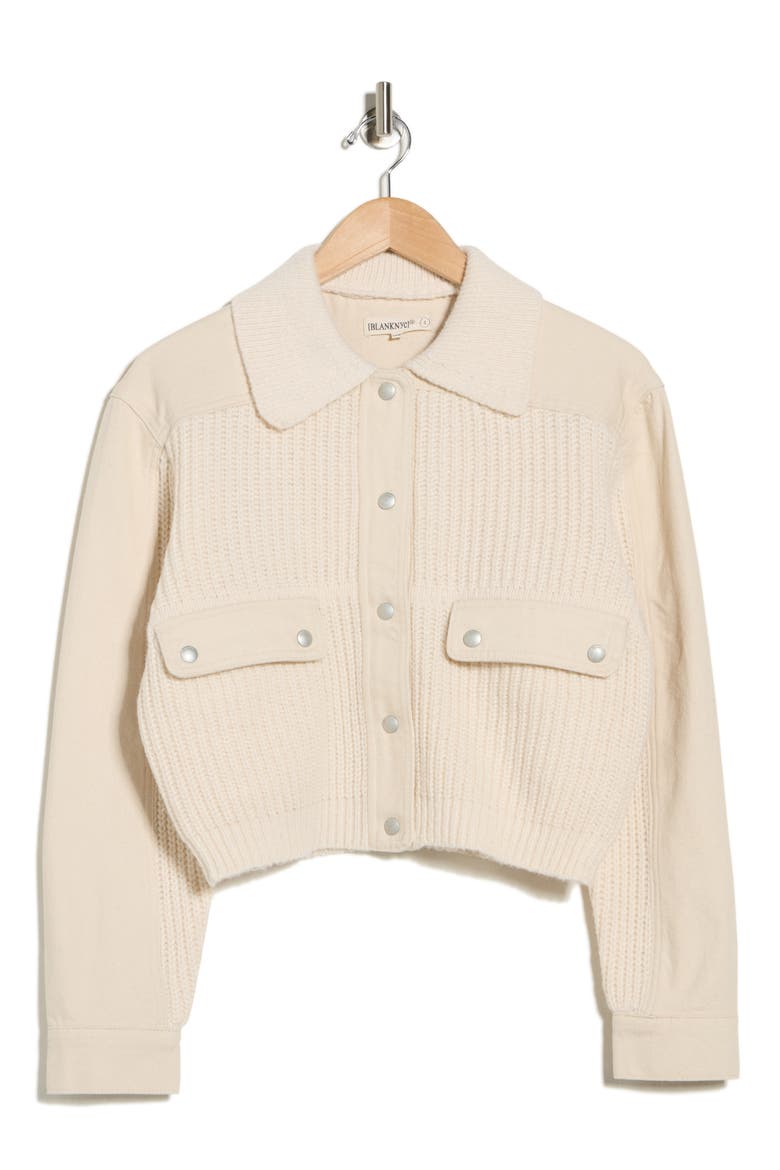 Sweater Bomber Jacket, Alternate, color, CREAM DREAM