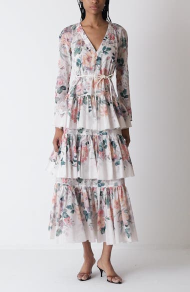 Zimmermann Acacia Long Sleeve Tiered Maxi Dress | Nordstrom