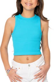 Malibu Sugar Ribbed crop tank top - Big Kid