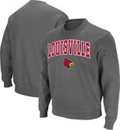 COLOSSEUM Men's Colosseum Charcoal Louisville Cardinals Arch & Logo Tackle Twill Pullover Sweatshirt