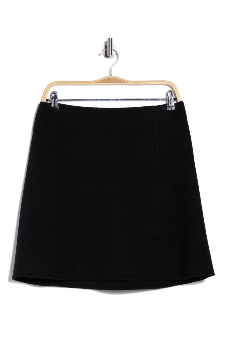 Paneled Wool & Cashmere Miniskirt, Alternate, color, BLACK
