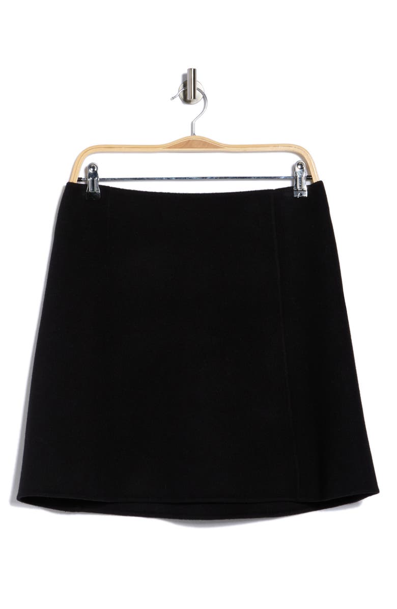 Theory Paneled Wool & Cashmere Miniskirt, Alternate, color, Black