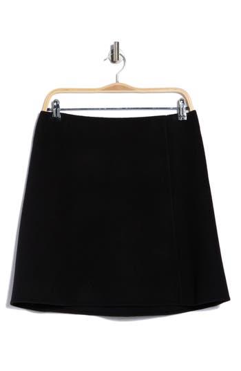 Theory Paneled Wool & Cashmere Miniskirt In Black