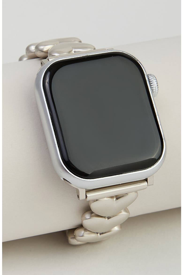 Heart Chain Apple Watch® Watchband, Alternate, color, SILVER