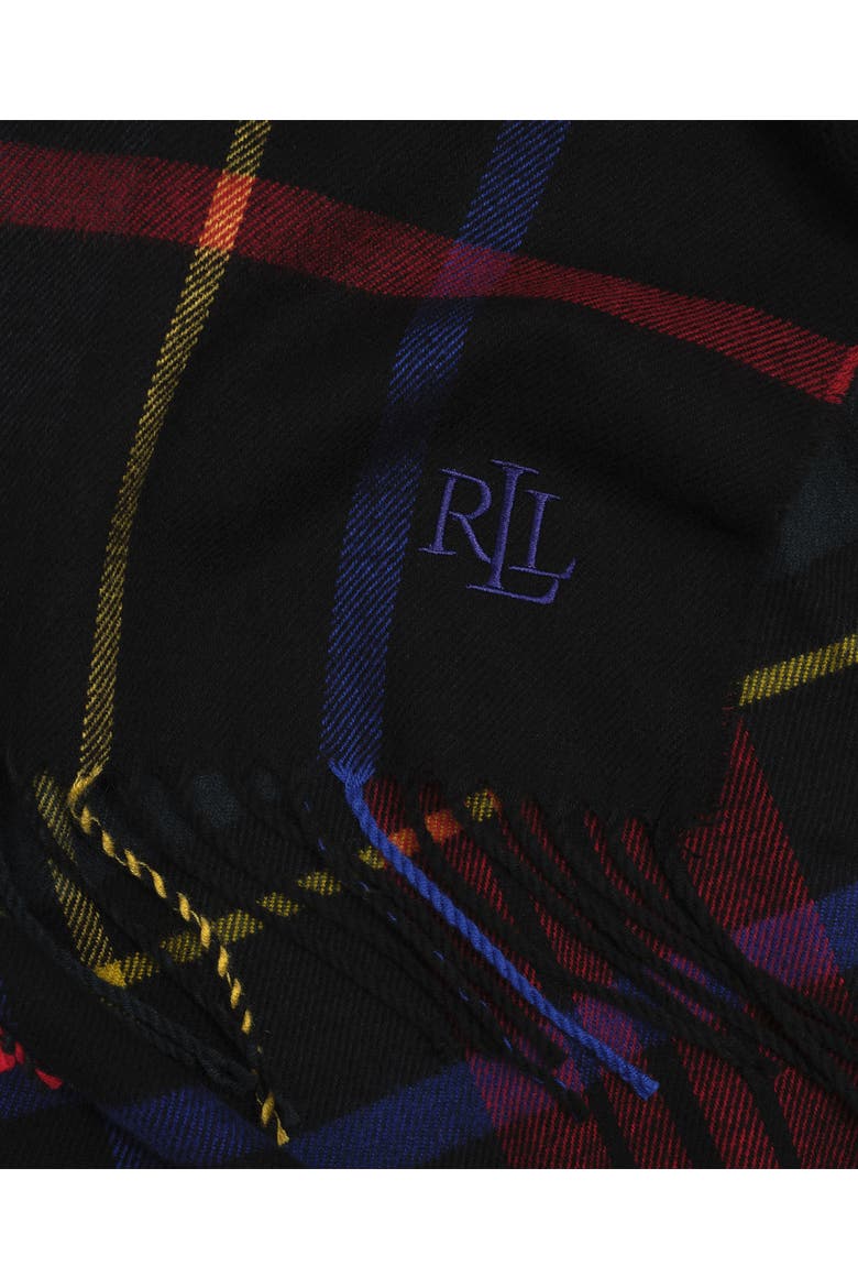 Exploded Plaid Scarf Update, Alternate, color, Black Stewart